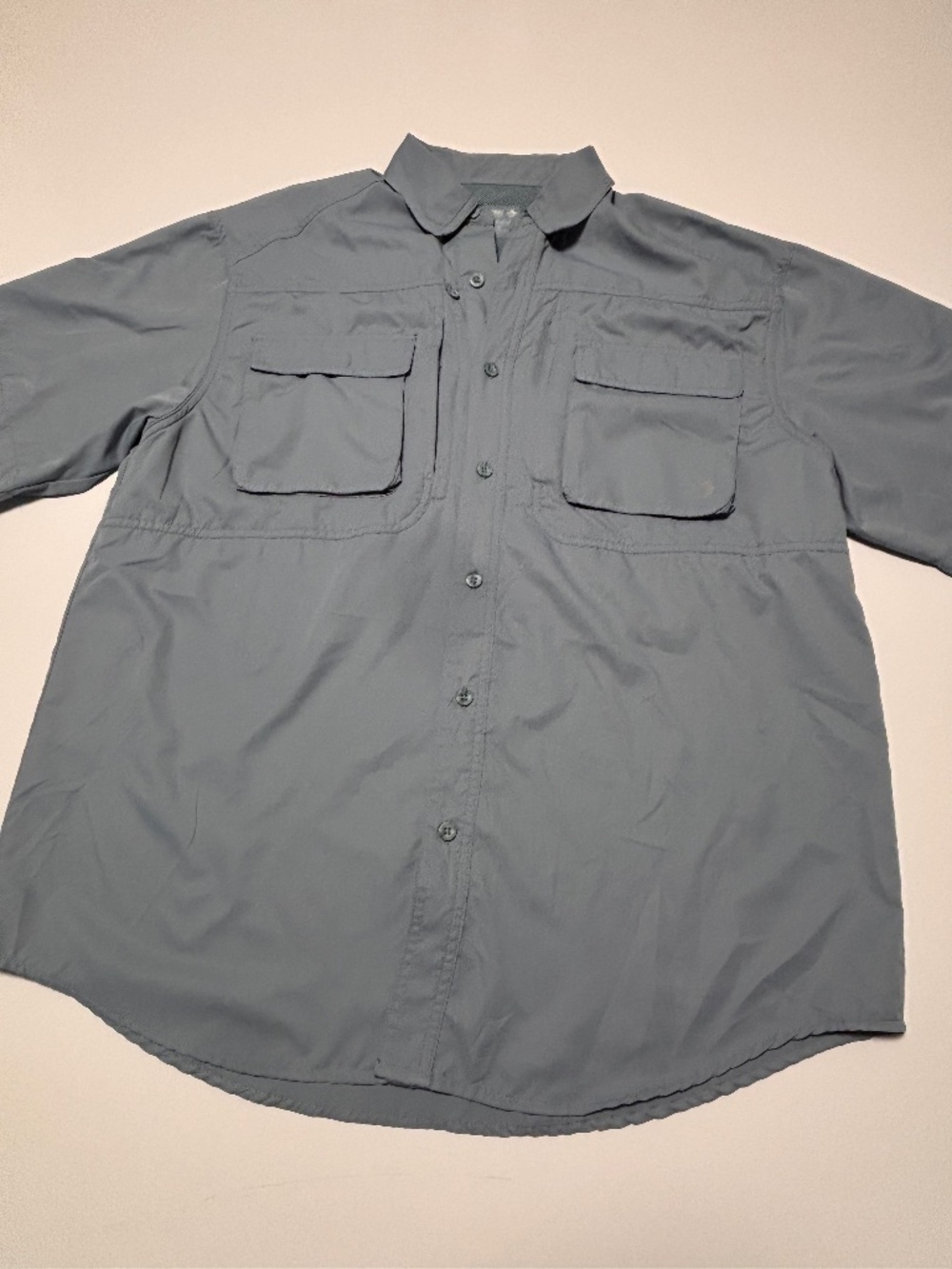 Mens Gray Reel Legends Blacken Fishing Shirt Size Large